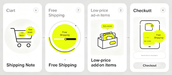 Checking free shipping threshold progress in a TikTok Shop cart