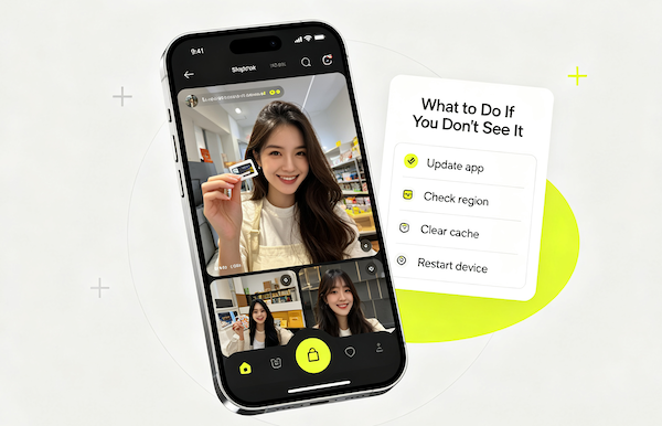 Checklist for what to do if the TikTok Shop tab is missing: update app, check region, clear cache, restart device