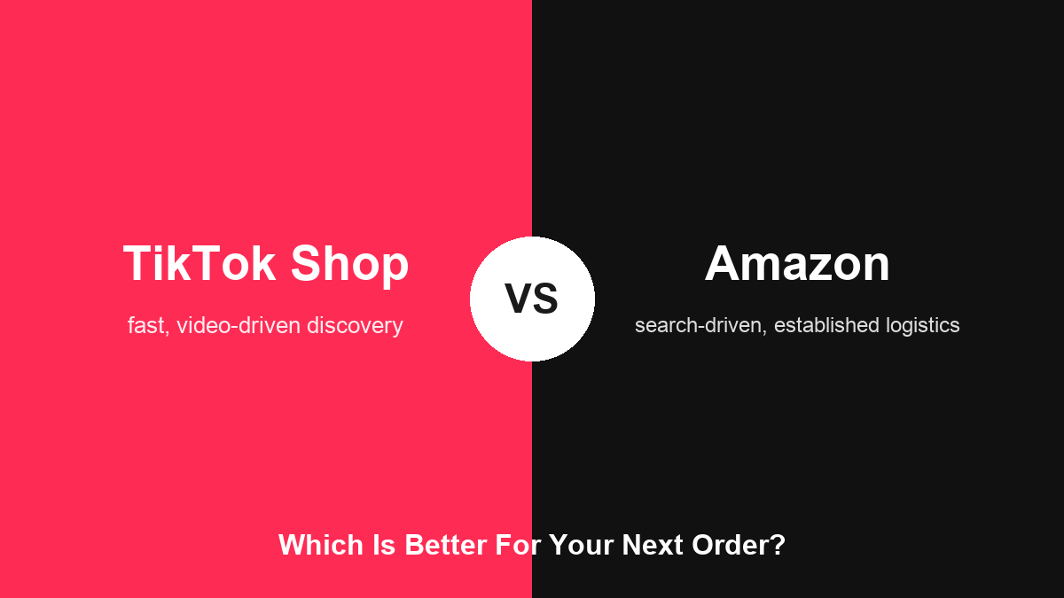 TikTok Shop vs Amazon comparison graphic