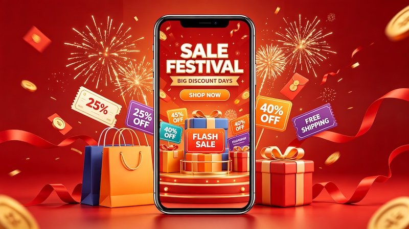 Browsing TikTok Shop New Year sale deals